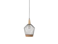 Zuiver Hanglamp BIRDY LONG - Matte Grey & Braided Rattan Grijs