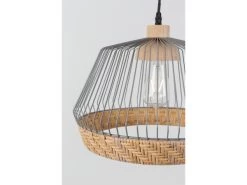 Zuiver Hanglamp BIRDY WIDE - Matte Grey & Braided Rattan Grijs -Welkom bij Verlichting en Meubels Winkel! 11580 deba meubelen verlichting zuiver birdy wide