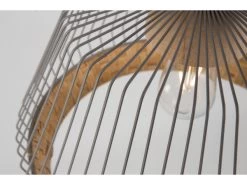 Zuiver Hanglamp BIRDY WIDE - Matte Grey & Braided Rattan Grijs -Welkom bij Verlichting en Meubels Winkel! 11581 deba meubelen verlichting zuiver birdy wide