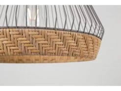 Zuiver Hanglamp BIRDY WIDE - Matte Grey & Braided Rattan Grijs -Welkom bij Verlichting en Meubels Winkel! 11582 deba meubelen verlichting zuiver birdy wide