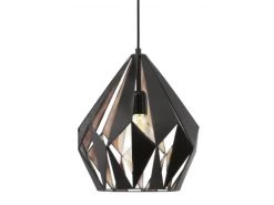 EGLO Hanglamp CARLTON 1 - Zwart/koper Koper
