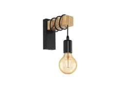 EGLO Wandlamp TOWNSHEND - Hout & Zwart Metaal Hout