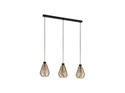 EGLO Hanglamp ADWICKLE - Zwart/Natuur Zwart