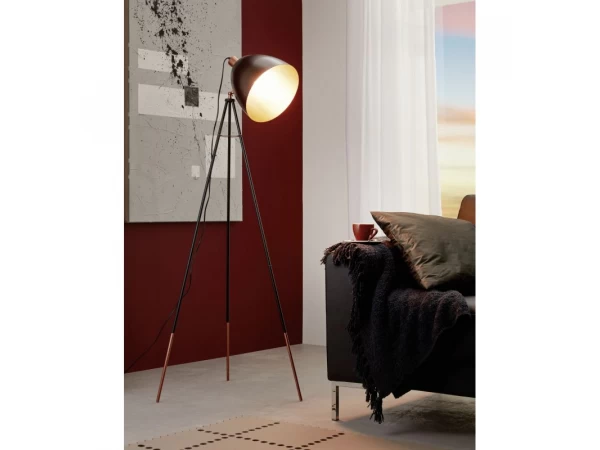 EGLO Vloerlamp CHESTER - Zwart/koper Zwart 2 EGLO Vloerlamp CHESTER - Zwart/koper Zwart - Afbeelding 2