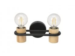 EGLO Wandlamp CHIEVELEY - Zwart/hout Multicolor