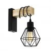 EGLO Wandlamp TOWNSHEND 5 - Hout & Zwart Metaal Hout