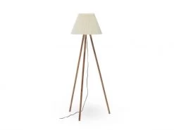 Vloerlamp BENICARLO - Massief Rubberhout Hout