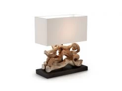 Tafellamp COMET - Wit/Hout Wit