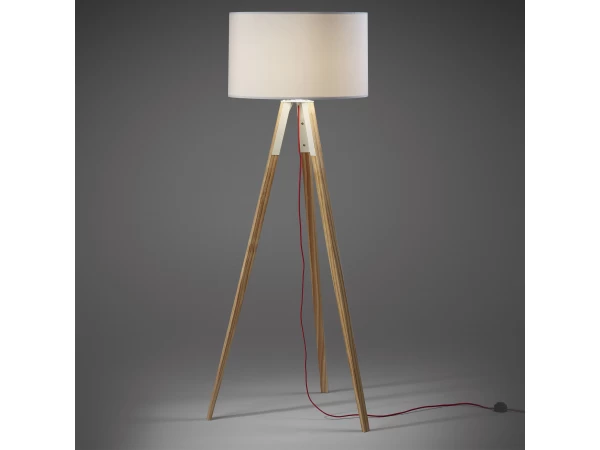 Vloerlamp IGUAZU - Wit/hout Hout 2 Vloerlamp IGUAZU - Wit/hout Hout - Afbeelding 2