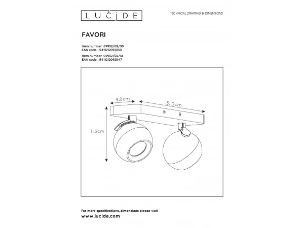 Spot FAVORI 2x - Zwart Zwart 3 Spot FAVORI 2x - Zwart Zwart - Afbeelding 3