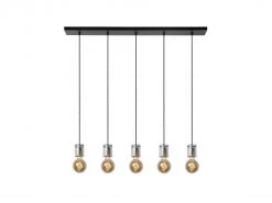 Hanglamp Balk GELKA 5x - Fumé Glas Glas