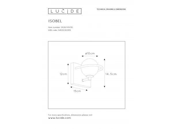 Wandlamp ISOBEL - Zwart / Goud Zwart 7 Wandlamp ISOBEL - Zwart / Goud Zwart - Afbeelding 7