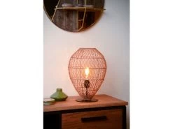 Tafellamp KENJIRO - Rotan Oker Hout -Welkom bij Verlichting en Meubels Winkel! lucide kenjiro 48049