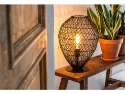Tafellamp KENJIRO - Rotan Zwart Zwart -Welkom bij Verlichting en Meubels Winkel! lucide kenjiro 48055