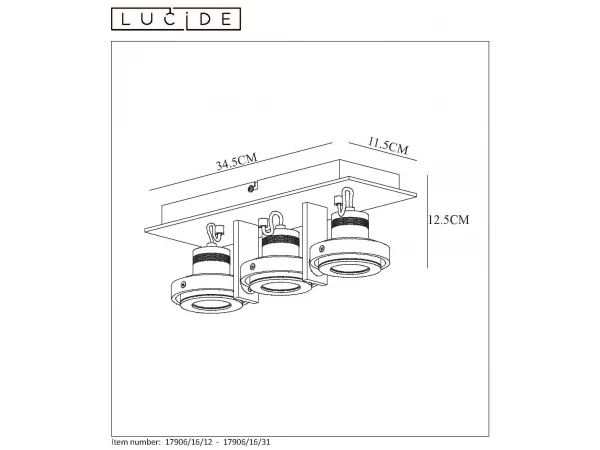 Spot LANDA II 3x - Wit Wit 4 Spot LANDA II 3x - Wit Wit - Afbeelding 4