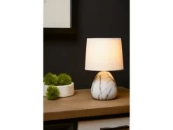 Tafellamp MARMO - Witte Marmerlook Wit -Welkom bij Verlichting en Meubels Winkel! lucide marmo 56178