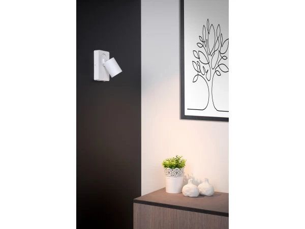 Wandspot NIGEL Met USB Oplaadpunt - Wit Wit 2 Wandspot NIGEL Met USB Oplaadpunt - Wit Wit - Afbeelding 2