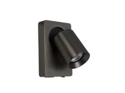 Wandspot NIGEL Met USB Oplaadpunt - Zwart Staal Rvs -Welkom bij Verlichting en Meubels Winkel! lucide nigel 54754