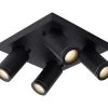 Plafondspot TAYLOR 4x - Zwart Zwart
