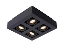 Spot XIRAX 4 Spots - Zwart Zwart -Welkom bij Verlichting en Meubels Winkel! lucide xirax 32803