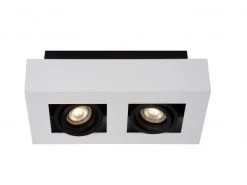 Spot XIRAX 2 Spots - Wit/zwart Wit -Welkom bij Verlichting en Meubels Winkel! lucide xirax 32806