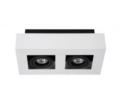 Spot XIRAX 2 Spots - Wit/zwart Wit -Welkom bij Verlichting en Meubels Winkel! lucide xirax 32807