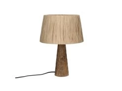 Tafellamp AGNÈS - Mango Hout/Raffia Bruin