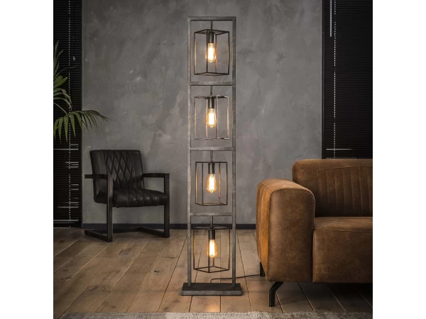 Vloerlamp CUBIC TOWER - Oud Zilver Zilver 1 Vloerlamp CUBIC TOWER - Oud Zilver Zilver